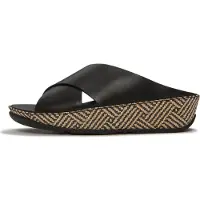 Original Brands FitFlop Lulu Lux Graphic-Weave, sandales à brides croisées en cuir, couleur noire, taille 42