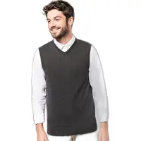 Kariban Pack 5 PULL SANS MANCHE COL V Dark Grey - Kariban K969 - Taille S