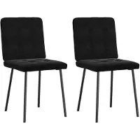 vidaXL Chaise de salle à manger 2 pcs. noir velours