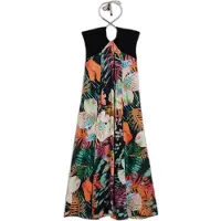 Desigual Robe d’été 'Tropical' turquoise / vert / orange foncé / noir
