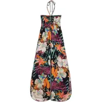Desigual Salopette élégante pour femme, à motifs et détails contrastés, en noir