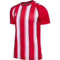 Hummel Match Striped Short Sleeve T-shirt Rouge M