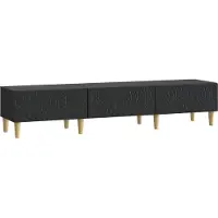 vidaXL Meuble TV 147 x 34,5 x 30 cm Noir Panneau de particules