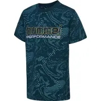 Hummel Aop Logo Short Sleeve T-shirt Bleu 134-140 cm Enfants