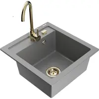 Mexen Évier en granit Vito avec mitigeur Telma, gris (6503-71-670200-50)