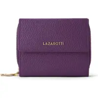 Lazarotti Cuir porte-monnaie Bologna Leather Wallet With 8 Card Slots Purple pourpre