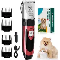 INF Tondeuse Électrique pour Animaux avec Lame Céramique - Rouge