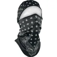 Zan Headgear Sportflex Convertible Paisley Balaclava Noir
