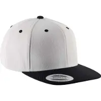 K-Up Casquette visi?re plate - 6 panneaux Blanc Noir - K-up KP910 - Taille One Size