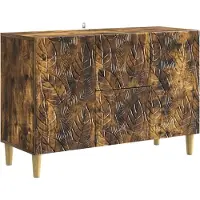 vidaXL Meuble de rangement latéral, bois fumé, 89 x 34,5 x 60 cm, panneaux de particules