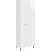 vidaXL Ensemble d'armoires , 2 pièces, blanc brillant, aggloméré