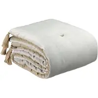 Vivaraise Edredon Pompons Elise Perle 80 X 180 Cm Vivaraise