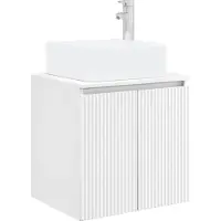 vidaXL Meuble-lavabo mural blanc 49,5 x 41 x 63 cm en aggloméré