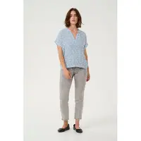 Kaffe Chemisier 'KAAno' bleu clair / blanc cassé