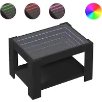 vidaXL Table basse LED noire 73x53x45 cm bois composite
