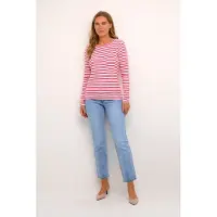 Kaffe T-shirt 'KALiddy' rose foncé / blanc
