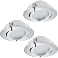 Eglo Pineda, Spot encastré, Ampoules non remplaçables, LED, 6 W, 3000 K, Chrome