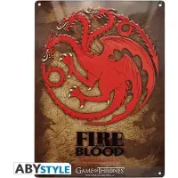 Abystyle Game of Thrones Targaryen - Plaque métallique - Emblème