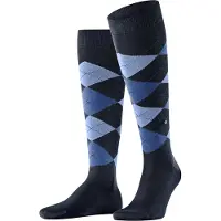 Burlington Chaussettes Hautes Manchester Carreaux 6120 Bleu taille 40-46