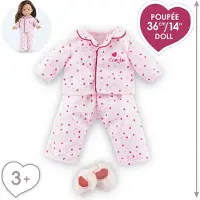 Corolle Pyjama et chaussons pour poupée Ma - Cœurs - 36 cm