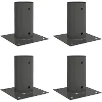 vidaXL , 4 piquets d'ancrage ronds, anthracite, 15 x 15 x 15 cm, métal