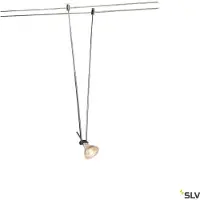 SLV TELESKOP, lampe à câble pour système de câble basse tension TENSEO, QR-C51, chrome, L/H/P 4,5/21-52/1 cm