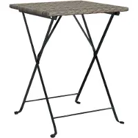vidaXL Table de bistrot pliante Gris 55 x 54 x 71 cm en rotin synthétique