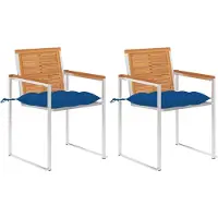 vidaXL Chaises de jardin avec coussins 2 pcs. Bois massif acacia et acier