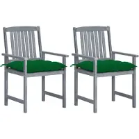 vidaXL Chaises de jardin avec coussins 2 pcs. Gris Bois massif Acacia