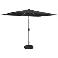 vidaXL Parasol de jardin avec lumières LED et socle, 200 x 300 cm