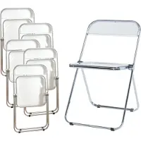 En.casa Chaise pliante 'Pornainen' set de 6 pièces structure acier Transparent