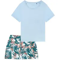 Schiesser Pyjama 'Modern Nightwear' bleu clair / mélange de couleurs