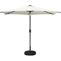 vidaXL Parasol de jardin avec lumières LED et socle, 300 x 300 cm