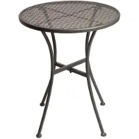 Bolero Table de bistrot ronde , design fin, gris acier, 60 cm