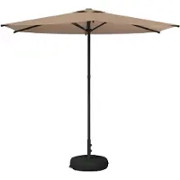 vidaXL Parasol de jardin avec pied, 270 x 270 cm, polyester, carré, taupe