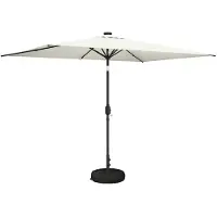 vidaXL Parasol de jardin avec lumières LED et socle, 200 x 300 cm