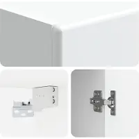 vidaXL , ensemble de deux armoires, blanc brillant, panneaux de particules