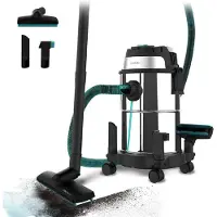 Cecotec Aspirateur Conga Rockstar Wet & Dry Steel, pour liquides et solides, capacité de 16 litres. 1200 W, 20 kPa