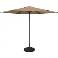 vidaXL Parasol de jardin avec pied, 300 x 300 cm, polyester, carré, taupe