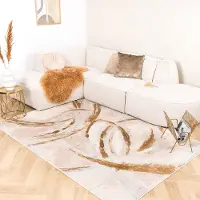 FRAAI Tapis marbré - Leonore Cotto Crème/Marron | 200x290 cm | Rectangulaire | Pile courte
