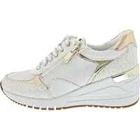 Marco Tozzi Baskets basses or / blanc cassé