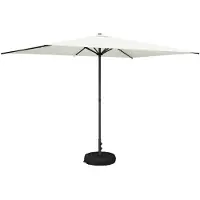 vidaXL Parasol de jardin avec pied, 200 x 300 cm, polyester, rectangulaire, couleur crème
