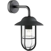 Searchlight Applique Toronto classique Acier Noir Verre Transparent 1 Lumière E27