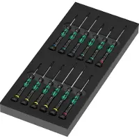 Wera 05150107001 9716, Jeu De 13 Tournevis Kraftform Micro Set 2 Dans Un Insert En Mousse