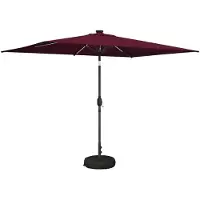 vidaXL Parasol de jardin avec lumières LED et socle, 200 x 300 cm