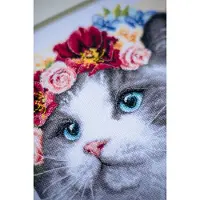 Lanarte set de broderie au point de croix "Ragdoll Aida couronne de fleurs", 29x29cm