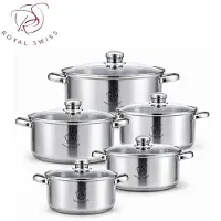 ROYAL SWISS Set de 10 casseroles - acier inoxydable anti-adhérent adapté à l'induction