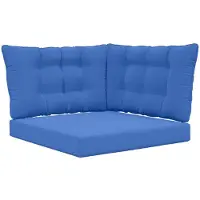 vidaXL Coussin de canapé d'extérieur 3 pcs Bleu royal Polyester
