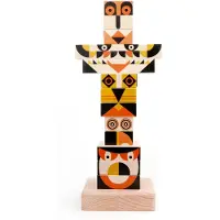 Bajo Puzzle de construction en bois Totem - Jouet éducatif 13 pièces