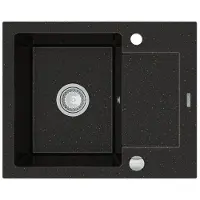 Mexen Enzo Granite 1 bac avec égouttoir Short Board 576x465 mm, Black/Metallic Gold (6506571005-75)